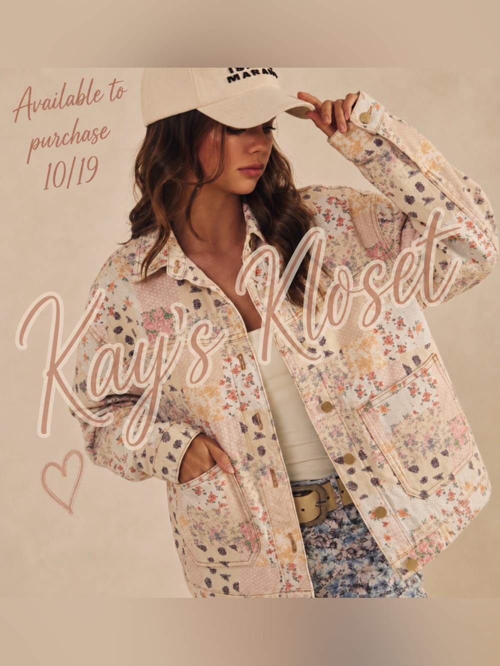 F37–(ETA 10/19) 🌸 Neutral Multi Patchwork Jean Jacket with Buttons&Pockets 🧥